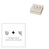 Modernas Iniciales boda con dirección de retorno Rubberstempel (Gestempeld)