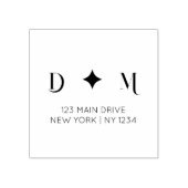 Modernas Iniciales boda con dirección de retorno Rubberstempel (Afrduk)