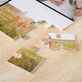 Moderne 100e verjaardagscadeau met multi-fotoscrip legpuzzel (Zijkant)