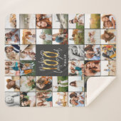 Moderne 100e verjaardagscadeau met multi-fotoscrip sherpa deken (Voorkant (horizontaal))