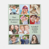 Moderne 10 foto collage Sage Green Fleece Deken (Voorkant)