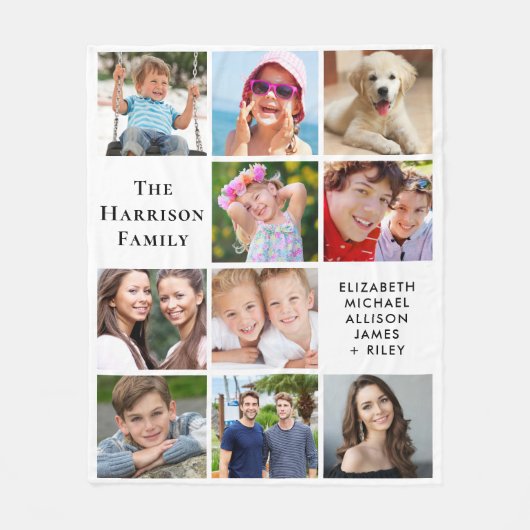 Moderne 10 fotocollage fleece deken (Voorkant)