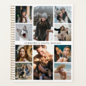 Moderne 10 fotocollage gepersonaliseerd jaar planner (Voorkant)