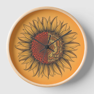 Moderne 10" Natuurlijke Hout Ronde Muur Klok