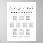 Moderne 10 tafel bruiloft zitgrafiek poster (Voorkant)