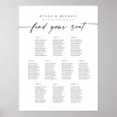 Moderne 10 Tafels Vind Uw Zitplaatskaart Poster (Voorkant)