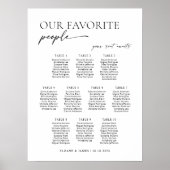 Moderne 10 Tafels Welkom Zitplaatskaart Poster (Voorkant)