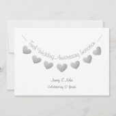 Moderne 10e huwelijksjubileum uitnodiging (Achterkant)