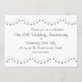 Moderne 10e huwelijksjubileum uitnodiging