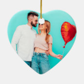 Moderne 10e Jubileum Custom Foto Red Heart Keramisch Ornament (Achterkant)