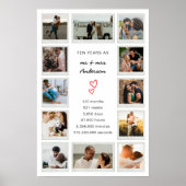 Moderne 10e Jubileum Custom Photo Collage Poster (Voorkant)