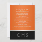 Moderne 10e klas reünie Sinaasappel zilver zwart Kaart (Achterkant)