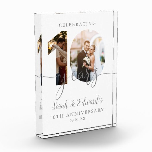 Moderne 10e trouwdag 2  fotoblokken (Links)