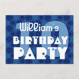 Moderne 10e verjaardag Blue Pattern for Boy Kaart