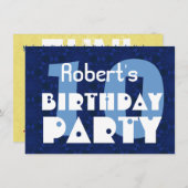 Moderne 10e verjaardag Blue Pattern for Boy Kaart (Voorkant / Achterkant)