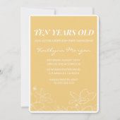 Moderne 10e verjaardag uitnodigingen Floral Yellow (Voorkant)