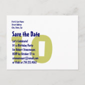 Moderne 10e verjaardagsfeest Save the Date Green V Aankondigingskaart (Achterkant)