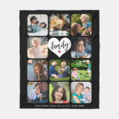 Moderne 11 foto collage familie script gepersonali fleece deken (Voorkant)