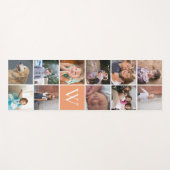 Moderne 11 fotocollage en monogram perzik yogamat (Voorkant (horizontaal))