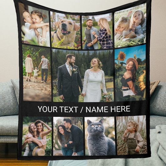 Moderne 11 Multi Foto Collage Aandenken Fleece Deken