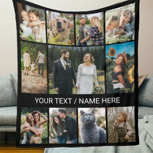 Moderne 11 Multi Fotocollage Keepsake Fleece Deken