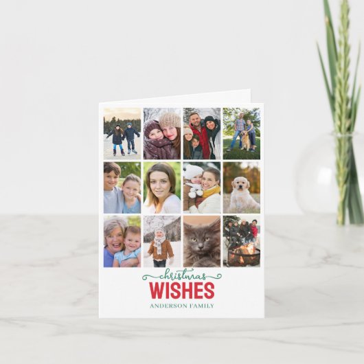Moderne 12 foto collage Kerstmis Feestdagen Kaart (Voorkant)