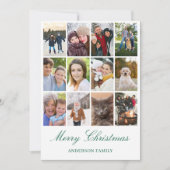 Moderne 12 foto collage Kerstmis Feestdagenkaart (Voorkant)