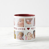 Moderne 12 Foto Collage Maroon Beste Tante Ooit Mok (Midden)