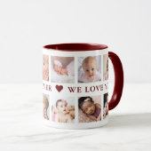 Moderne 12 Foto Collage Maroon Beste Tante Ooit Mok (Voorkant rechts)