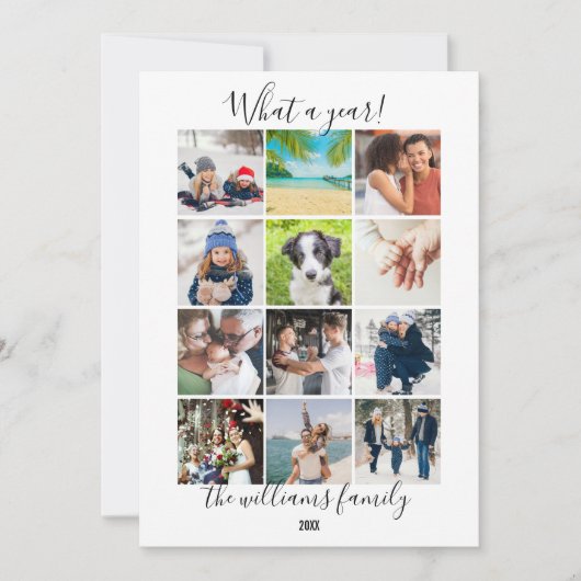 Moderne 12 Foto Kerstmis Wat Een Jaar In Feestdagenkaart (Voorkant)