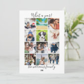 Moderne 12 Foto Kerstmis Wat Een Jaar In Feestdagenkaart (Staand voorkant)