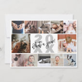 Moderne 12 fotocollage wat een jaar dennen feestdagenkaart (Voorkant)