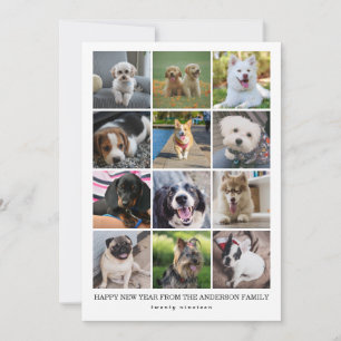 Moderne 12 jaar Instagram Photo Collage Happy Nieu Feestdagenkaart