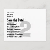 Moderne 12e verjaardag Save the Date Red Black V00 Aankondigingskaart (Achterkant)