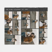 Moderne 13 foto collage bewerkbare kleur fleece deken (Voorkant (Horizontaal))