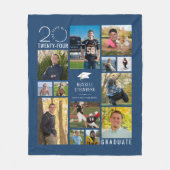 Moderne 13 Fotocollage Klasse Jaar Aangepaste kleu Fleece Deken (Voorkant)