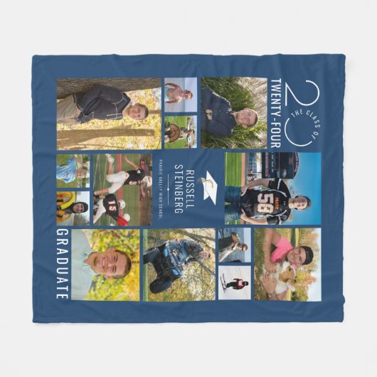 Moderne 13 Fotocollage Klasse Jaar Aangepaste kleu Fleece Deken (Voorkant (Horizontaal))