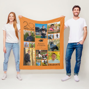 Moderne 13 Fotocollage Klasse Jaar Aangepaste kleu Fleece Deken