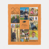Moderne 13 Fotocollage Klasse Jaar Aangepaste kleu Fleece Deken (Voorkant)