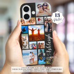 Moderne 13 Naam aangepaste kleur voor Photo Collag iPhone 16 Hoesje<br><div class="desc">Creëer uw eigen fotocollage mobiele telefoonhoesje met deze gebruiksvriendelijke sjabloon voor 13 afbeeldingen in verschillende vormen en maten tegen een bewerkbare houtskoolgrijze achtergrond. Wijzig de achtergrondkleur in EDIT. TELEFOONOPTIES: Het voorbeeld wordt weergegeven op het Apple iPhone 16- en "Barely There"-hoesje - andere telefoonmodellen en hoesje-stijlen zijn beschikbaar op de bestelpagina....</div>