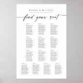 Moderne 13 Tafels Vind Uw Zitplaatskaart Foam Poster (Voorkant)