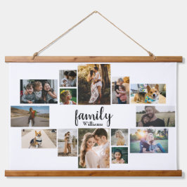 Moderne 14 Familienaam Foto Collage Wall Tapestry Hangend Wandkleed