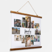Moderne 14 Familienaam Foto Collage Wall Tapestry Hangend Wandkleed (Gebogen)