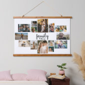 Moderne 14 Familienaam Foto Collage Wall Tapestry Hangend Wandkleed (Slaapkamer)