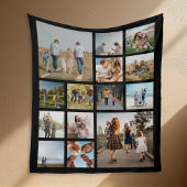 Moderne 14 fotocollage fleece deken