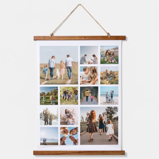 Moderne 14 fotocollage hangend wandkleed (Voorkant)