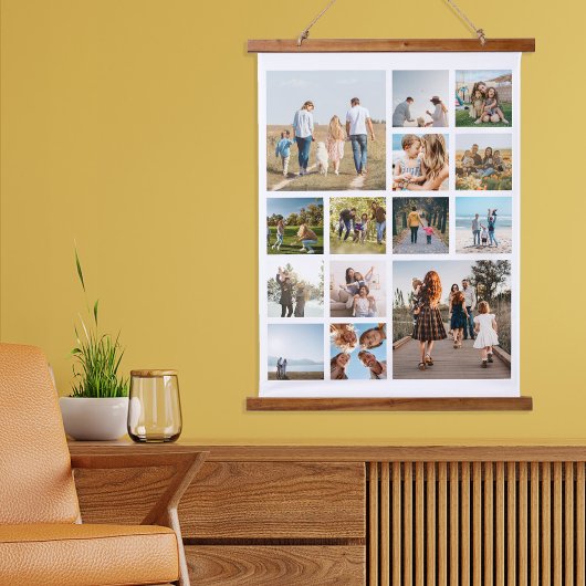 Moderne 14 fotocollage hangend wandkleed