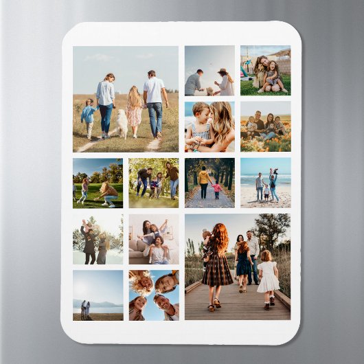 Moderne 14 fotocollage magneet