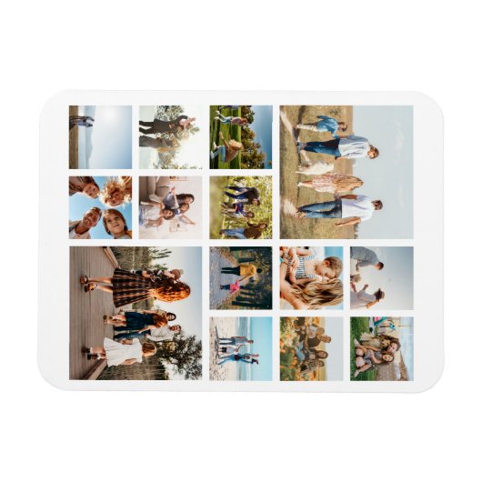 Moderne 14 fotocollage magneet (Horizontaal)