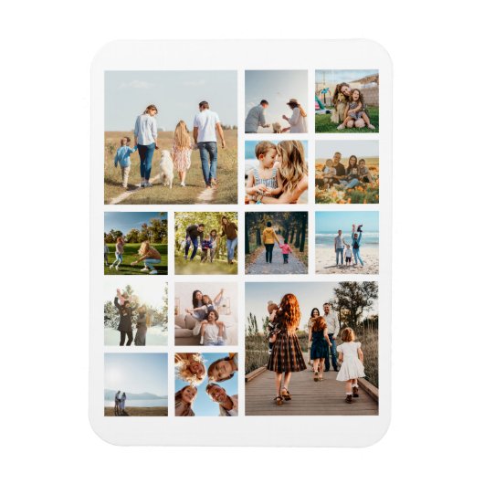 Moderne 14 fotocollage magneet (Verticaal)